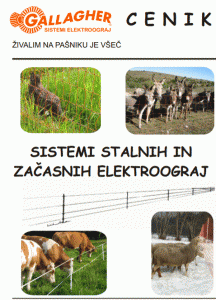 Ceniki in katalogi kmetijske opreme, oprema za pašnike Gallagher, električni pastirji